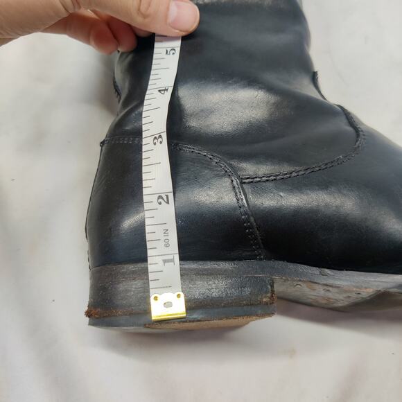 Frye Melissa Black Smooth Leather Knee High Button Back Zip Riding Boots 8 - Picture 10 of 15